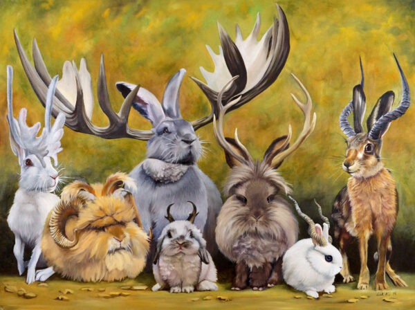 Jackalope's of the World - Oil Painting by Leah Kiser